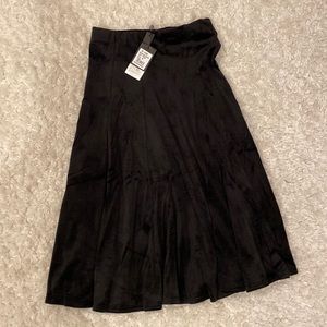 Black Velvet Midi Skirt